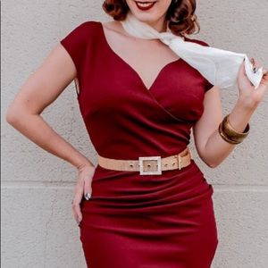 Miusol Slim Style Pencil Dress- Burgundy- Medium (US 8/10)